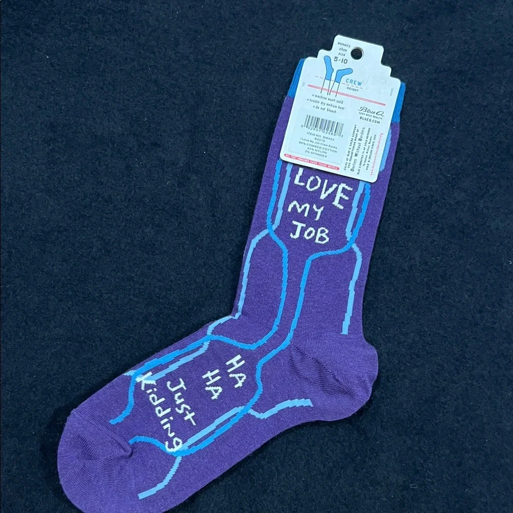 Blue Q I LOVE MY JOB Socks